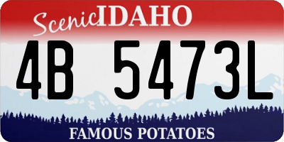 ID license plate 4B5473L