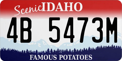 ID license plate 4B5473M