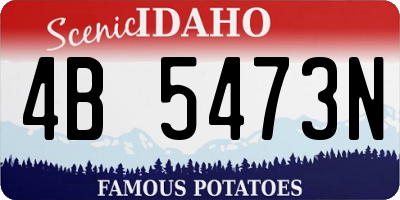 ID license plate 4B5473N