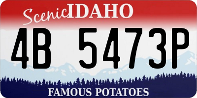 ID license plate 4B5473P