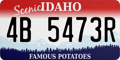 ID license plate 4B5473R