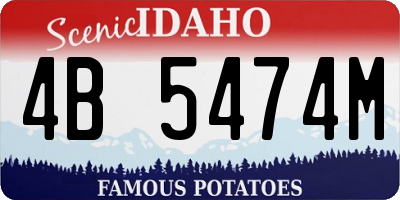 ID license plate 4B5474M