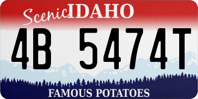 ID license plate 4B5474T