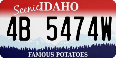 ID license plate 4B5474W