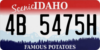 ID license plate 4B5475H