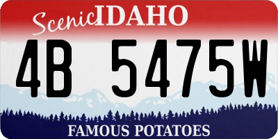 ID license plate 4B5475W