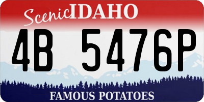 ID license plate 4B5476P