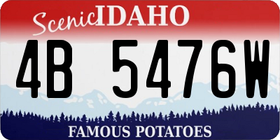 ID license plate 4B5476W
