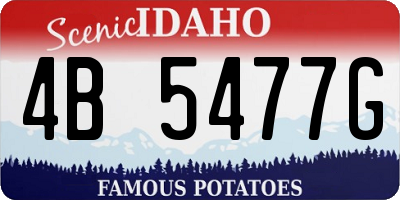 ID license plate 4B5477G
