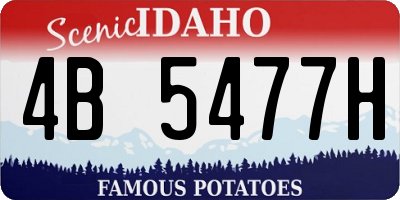 ID license plate 4B5477H