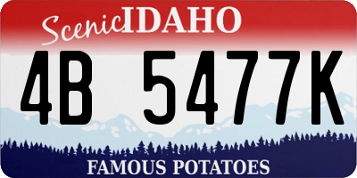 ID license plate 4B5477K