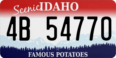 ID license plate 4B5477O