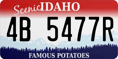 ID license plate 4B5477R