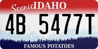 ID license plate 4B5477T