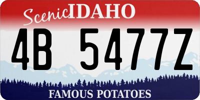 ID license plate 4B5477Z