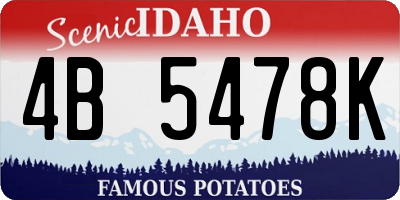 ID license plate 4B5478K