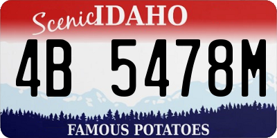 ID license plate 4B5478M