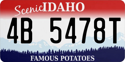 ID license plate 4B5478T