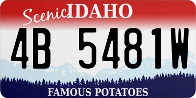 ID license plate 4B5481W