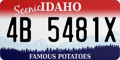 ID license plate 4B5481X