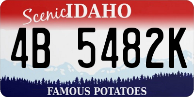 ID license plate 4B5482K