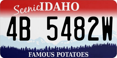 ID license plate 4B5482W