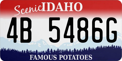 ID license plate 4B5486G