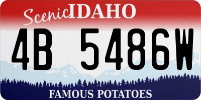 ID license plate 4B5486W