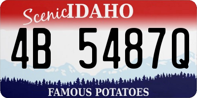 ID license plate 4B5487Q