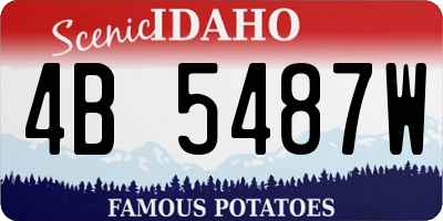 ID license plate 4B5487W