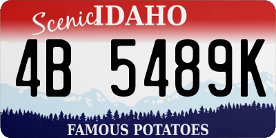 ID license plate 4B5489K