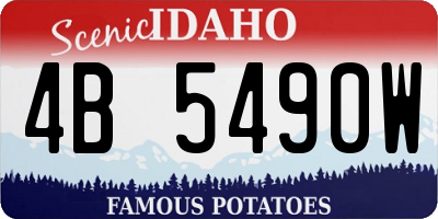 ID license plate 4B5490W