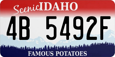 ID license plate 4B5492F