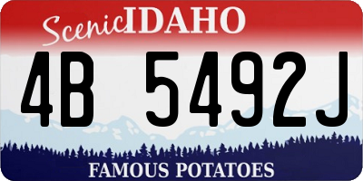 ID license plate 4B5492J