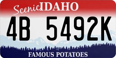 ID license plate 4B5492K