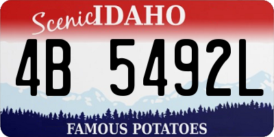 ID license plate 4B5492L