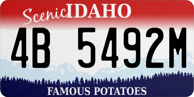 ID license plate 4B5492M
