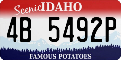 ID license plate 4B5492P