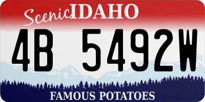 ID license plate 4B5492W