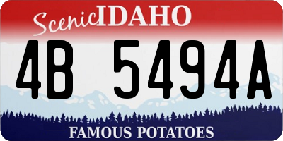 ID license plate 4B5494A