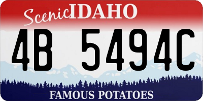 ID license plate 4B5494C