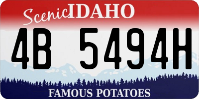 ID license plate 4B5494H