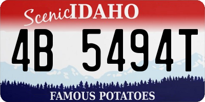 ID license plate 4B5494T