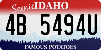 ID license plate 4B5494U