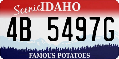 ID license plate 4B5497G
