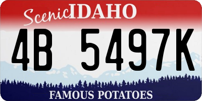 ID license plate 4B5497K