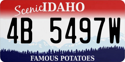 ID license plate 4B5497W