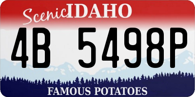 ID license plate 4B5498P
