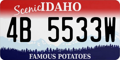 ID license plate 4B5533W
