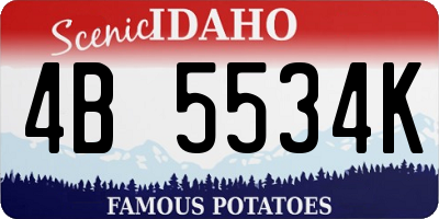 ID license plate 4B5534K